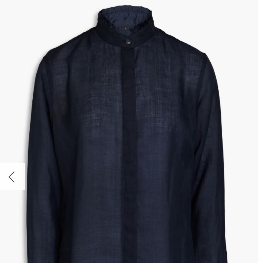 rag & bone Jordan Ramie Shirt Size Small Midnight Blue NWOT - Picture 5 of 11